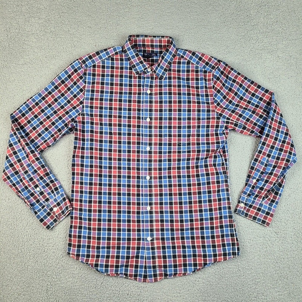 Gap Shirt Men’s Large Multicolor Slim Fit Long Sleeve Button Down Cotton